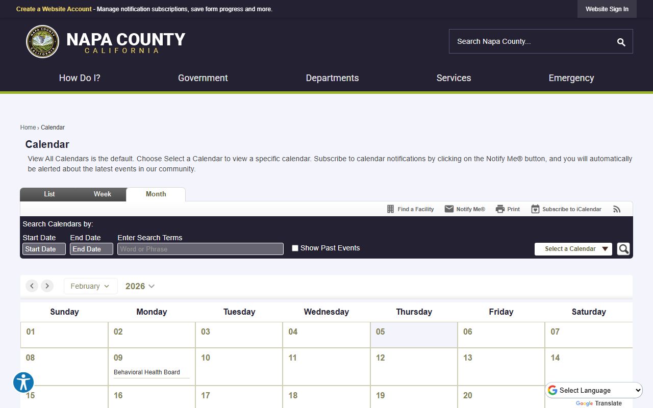 Napa County Recorder-County Clerk office homepage